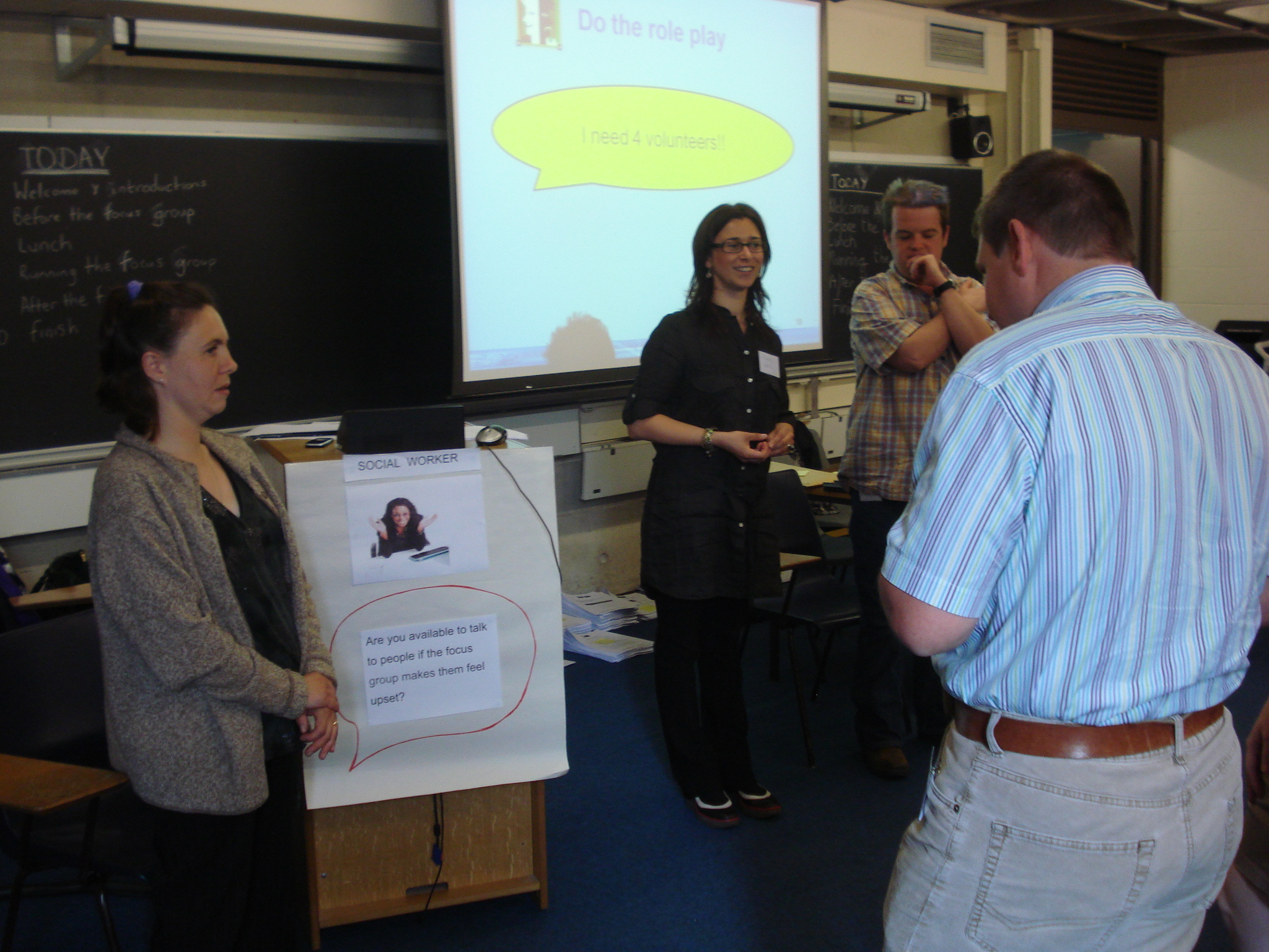 IRN members do a role play at a research workshop at Trinity College. The workshop was in June 2010.